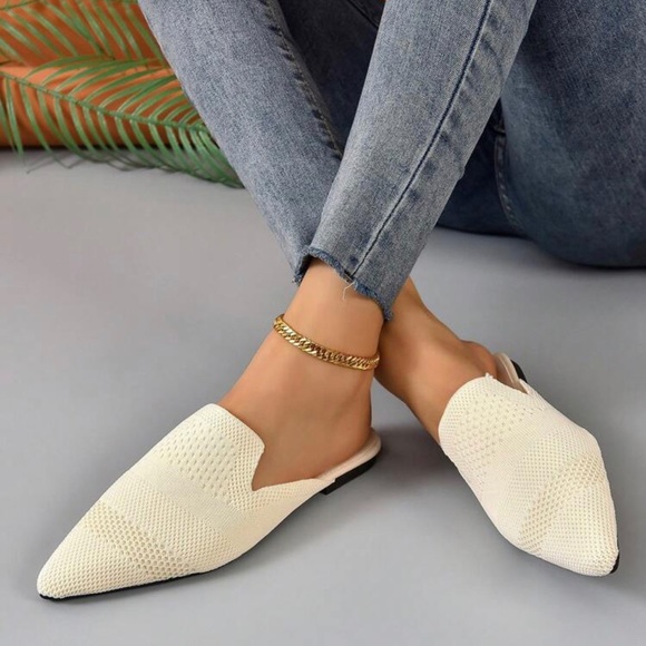 ZXXY Women Pointed Toe Mules Flat Shoes - Picture 2 of 8